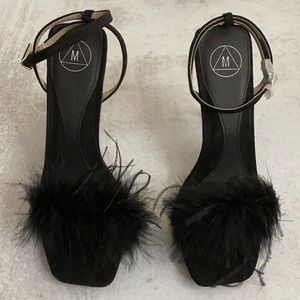 Black Feathered Heels